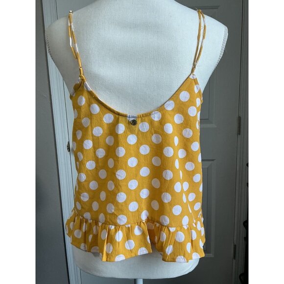 Volcom Womens Read The Room Spaghetti Strap Cami Top polka dot Small - Picture 3 of 11